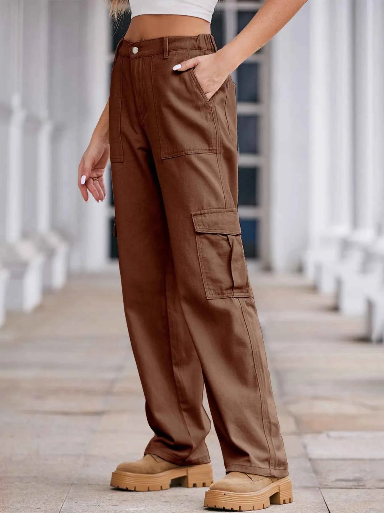 High-Waisted Cargo Jeans 416906ab46624893ab44c3e54332c021-Max-Origin