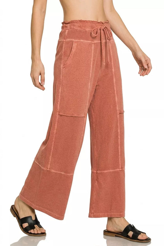 French Terry Washed Exposed-seam Wide Leg Pants 41703131-5525-4b85-b37c-bde2774ae250-Max-Origin