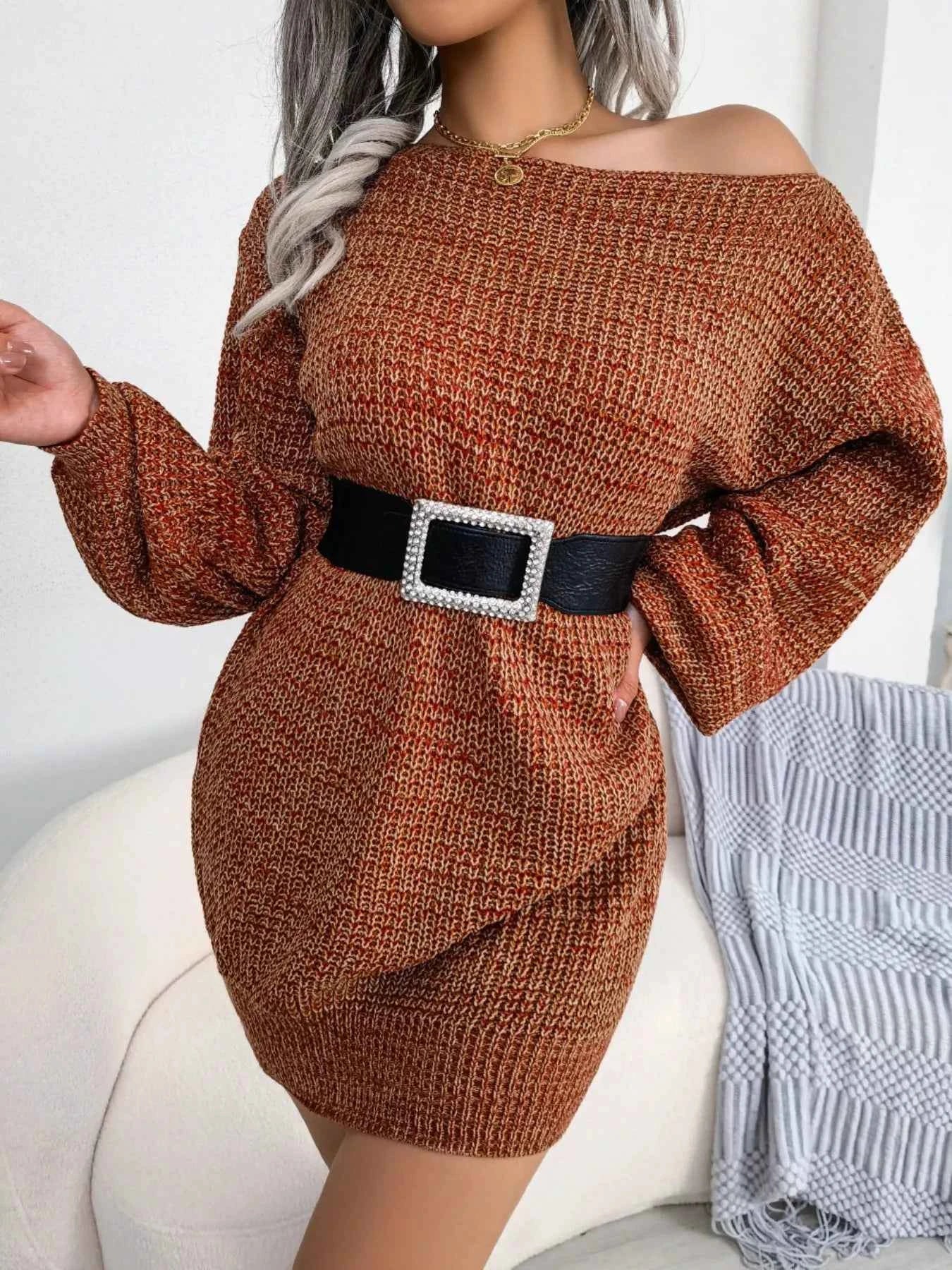 Multi-Color One-Shoulder Sweater Dress 41741d60-e8c9-4439-9206-6735f0c9dfc8-Max-Origin