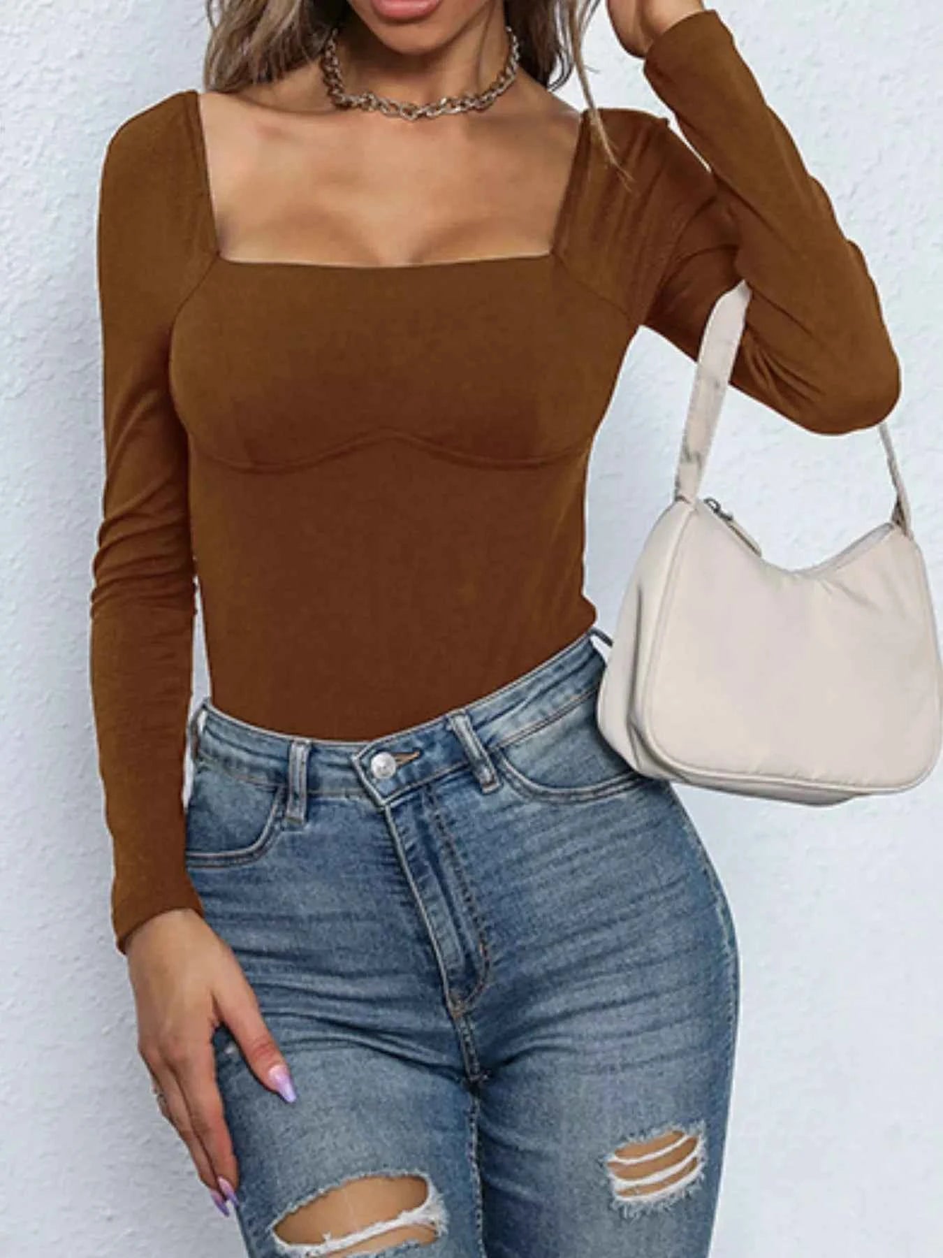 Square Neck Long Sleeve Bodysuit 417986a3-08d0-41ae-a976-3e4f2e6f7843-Max-Origin