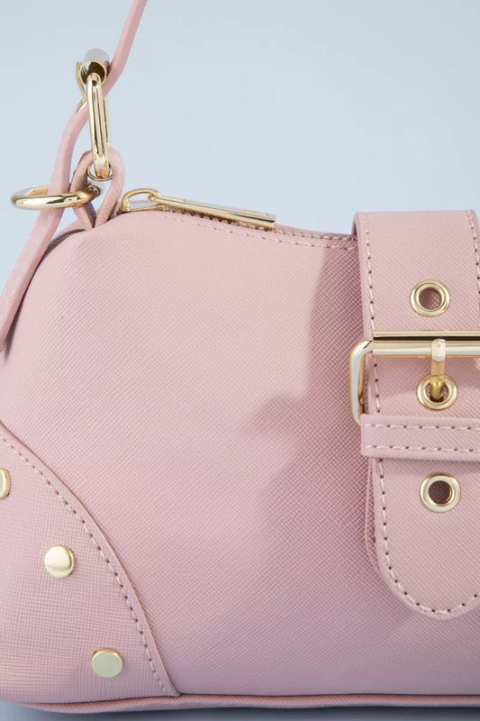 Fame Studded Saffiano Buckle Strap Shoulder Bag 41899904-dd3b-44a5-8c0a-28e5d147167e-Max-Origin