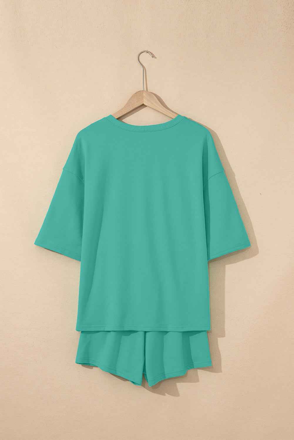 Bonbon Loose V Neck Tee and Drawstring Shorts Set 41961c769dc13f32