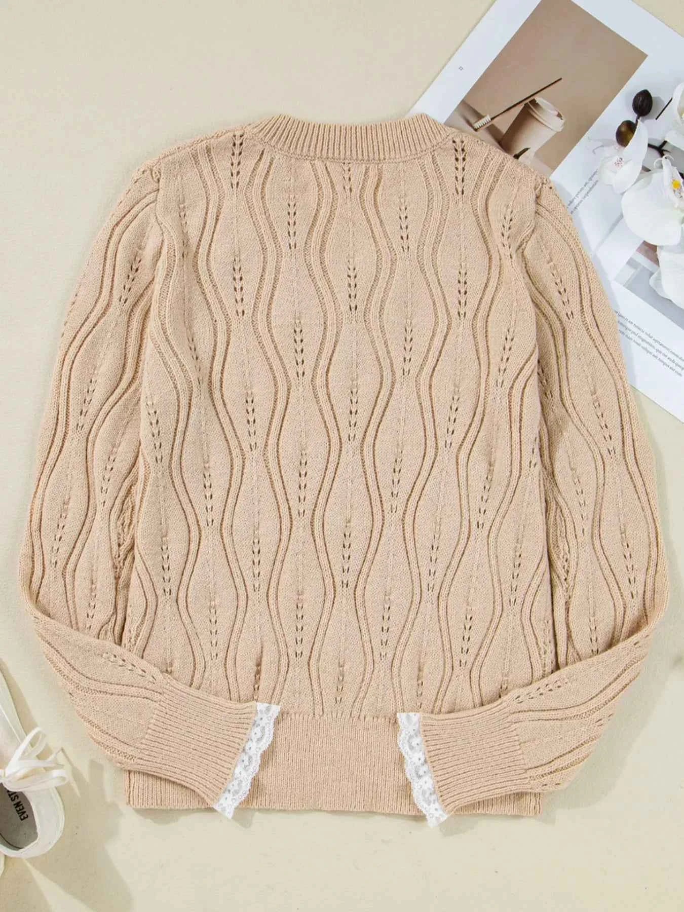 Pearl-Embellished V-Neck Pullover Sweater 41a31ff1-adbf-4e1b-bf57-2087981737de-Max-Origin
