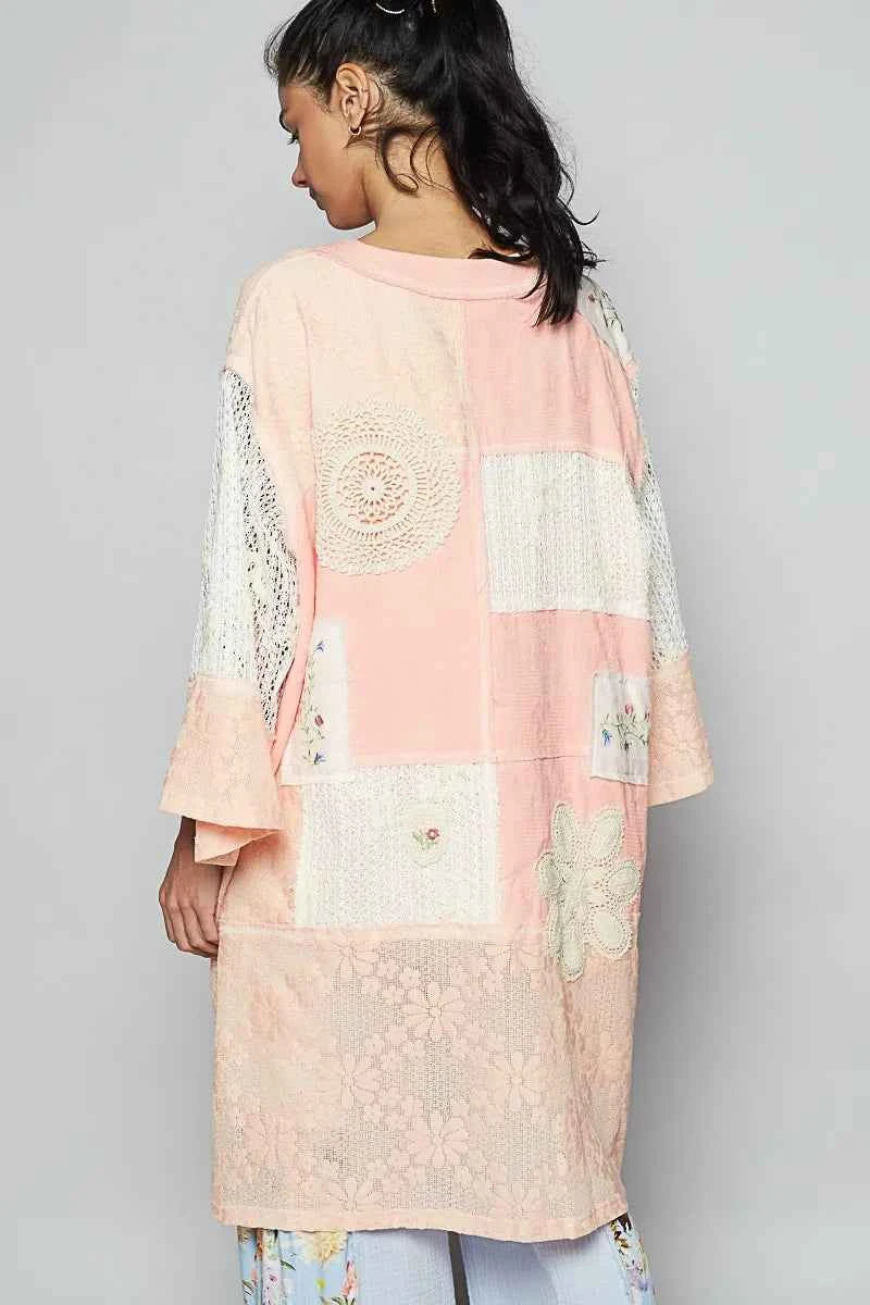 POL Double Gauze and Lace Mix Cardigan with Embroidered Detail 41b99813-d3ba-4e59-a29d-7da07faf47ba-Max-Origin