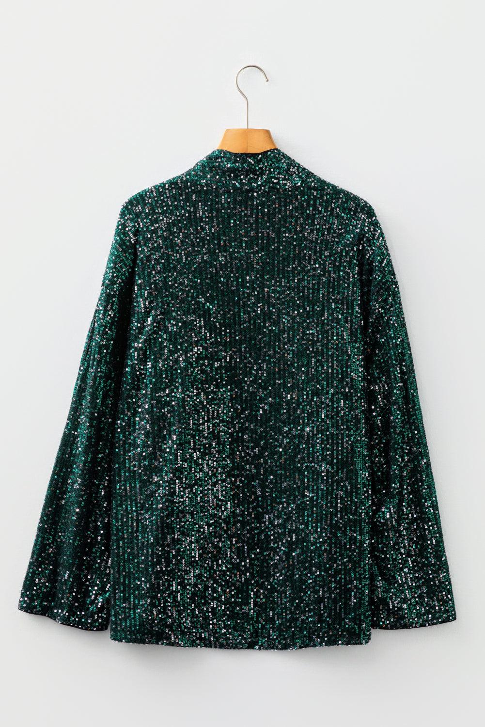 Evergreen Glitter Sequin Open Front Long Sleeve Top 41c4c48fbede593d