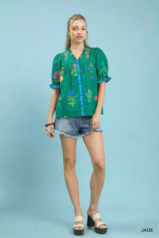 Petal Parade Print Button-Down Blouse 41d5eb3a-faec-4989-ad63-f55b0bd6dc49-Max-Origin