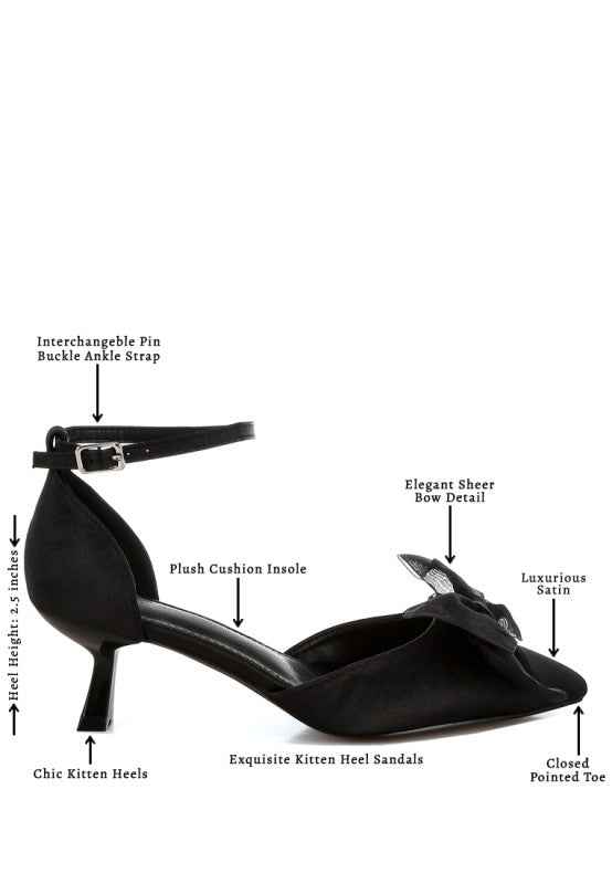Cadell Bow Detail Satin Sandals 41dac941-d324-406d-9883-68d9a5d6353f