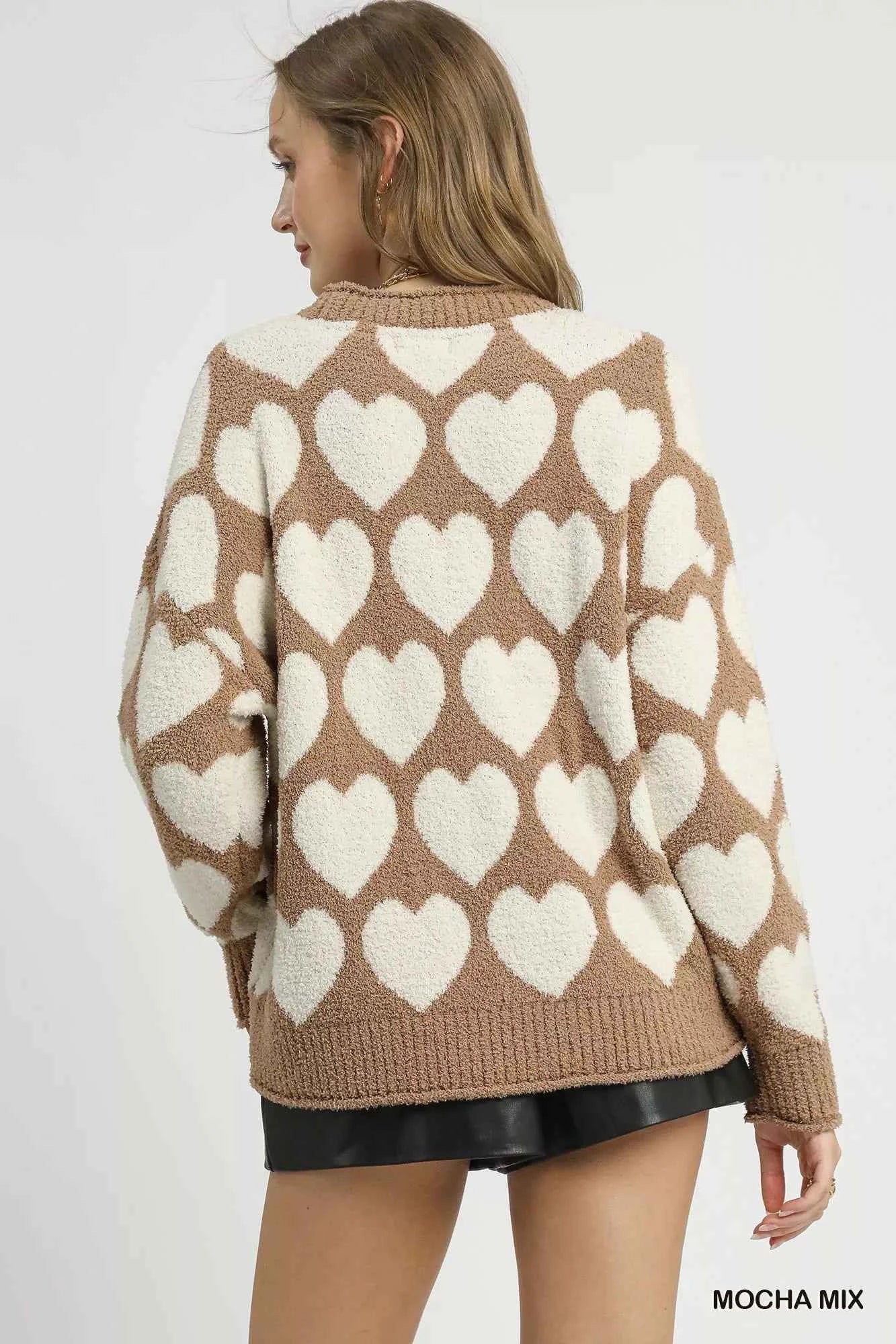 Umgee Mix Heart Pattern Pearl Accent Sweater 41df9b4e-374a-487a-97a8-b8985a5bcfa9-Max-Origin
