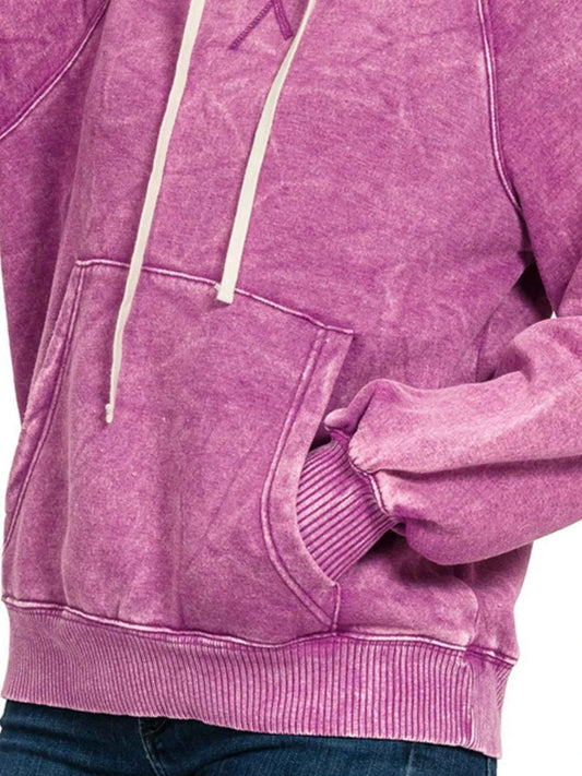 Acid Wash Fleece Hoodie with Kangaroo Pocket 41e09e2b-c03a-4c3e-bd44-deb4b7a06d86-Max-Origin