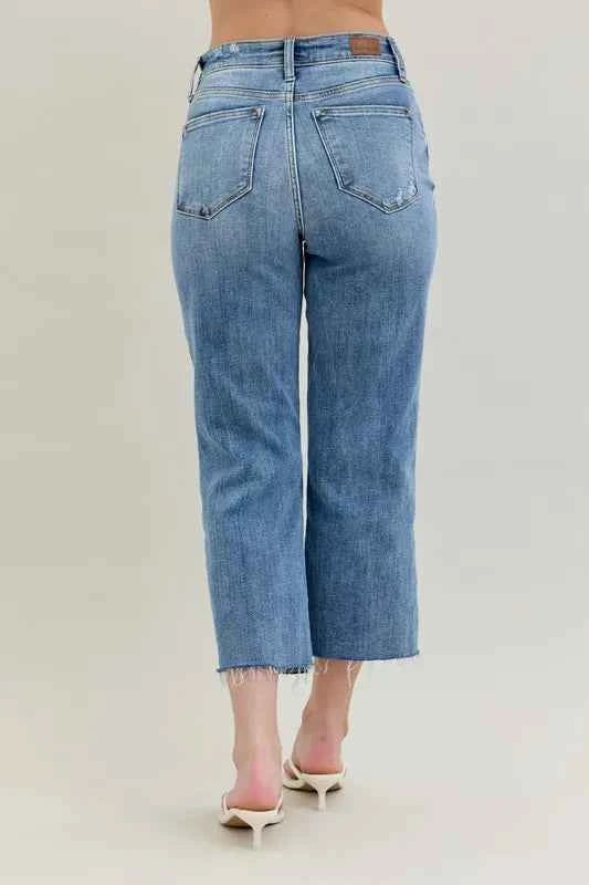 Judy Blue Full Size High Waist Destroy Crop Wide Leg Jeans Plus Size 41ee2621aad443d98c416325e5b509ca-Max-Origin