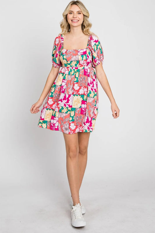 GeeGee Floral Ruff Sleeve Mini Dress 4202aa4b-9b49-4926-acc8-cb2e3e0d287b-Max