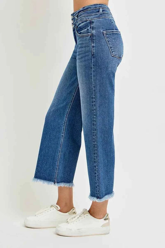High Rise Crop Wide Leg Jeans with Wide Band Detail 4202b819e9294b5eb88f84cbaee273cf-Max-Origin