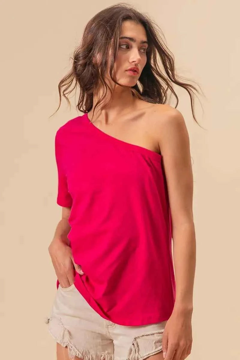 BiBi Cotton Span Knit One Shoulder Top 420f3d5252f840388c44f91bbdb9df9a-Max-Origin