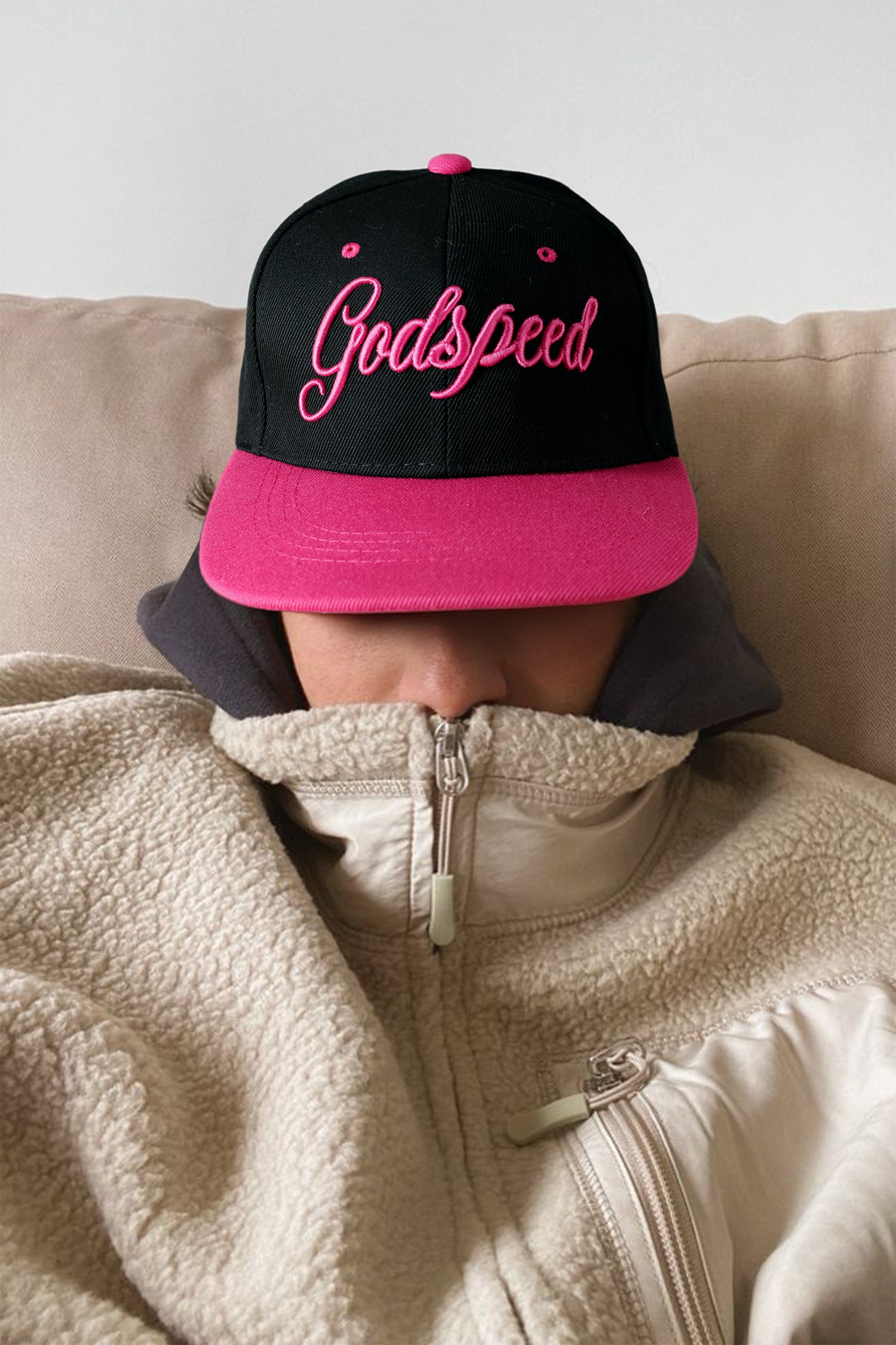 Rose Red Godspeed Letter Embroidered Color Block Cap 424712e5f873765e