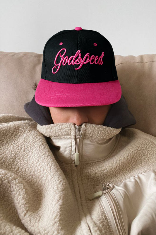Rose Red Godspeed Letter Embroidered Color Block Cap 424712e5f873765e