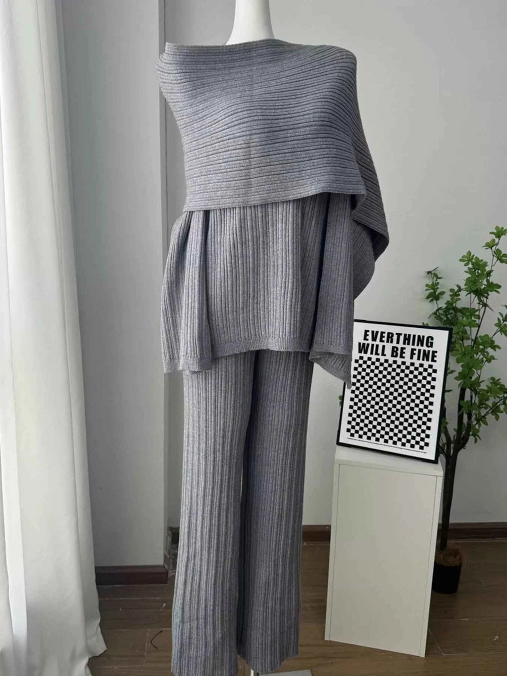 3-Piece Crew Neck Ribbed Sweater and Wide-Leg Pants Set with Scarf 425cdee6-ba96-4cc3-926e-faa2e741a339-Max-Origin