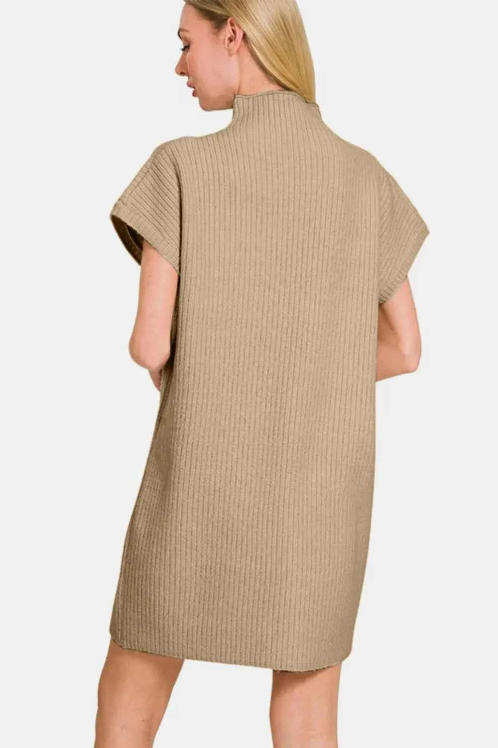 Zenana Short Sleeve Sweater Mini Dress 42893a5f-9318-479f-b30b-5c35771dc54e-Max