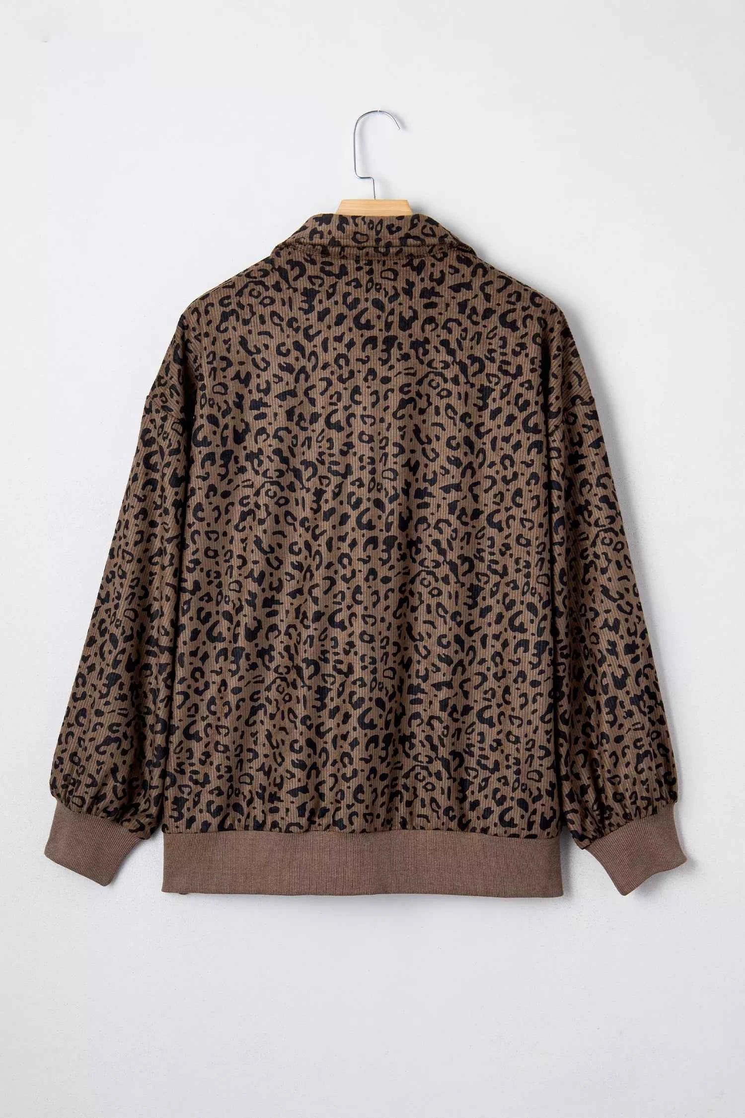 Leopard Print Quarter Zip Corduroy Sweatshirt 4294a7964816481e91e5a8272a4e068b-Max-Origin