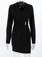 Ruched Surplice Long Sleeve Dress 429dbb01-8cc8-4350-8fac-d119e40b0478-Max