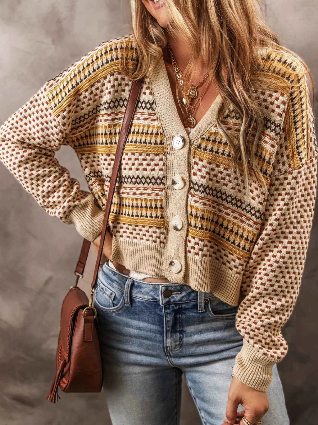 Vintage Patterned Button-Down Cardigan 42a23460-811b-4a84-b8c2-de374e426424-Max-Origin