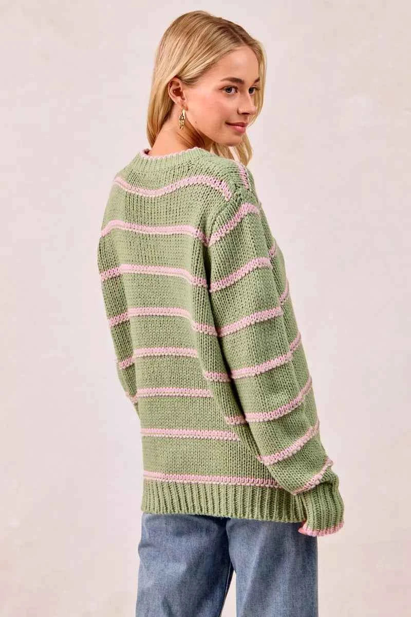 BiBi Striped Long Sleeve Sweater 42ac84b73ee84d5a822d984c9f7e5ad2-Max-Origin