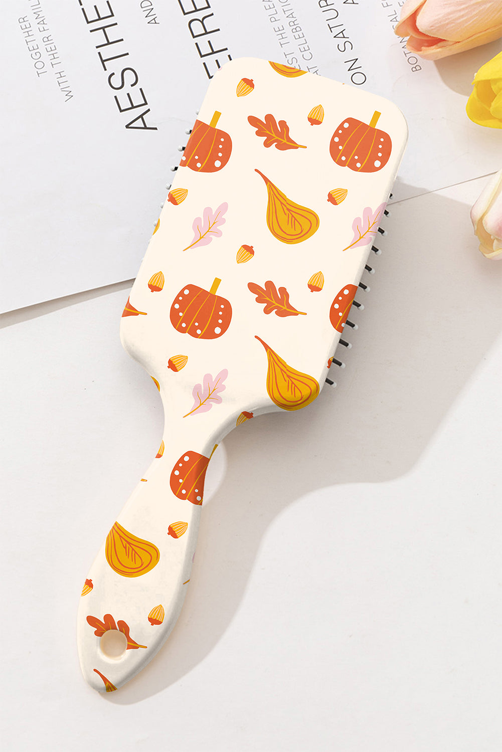 Grapefruit Orange Pumpkin Fall Vibe Print Air Cushion Comb Grapefruit Orange ONE SIZE ABS 42b2c028d0736133