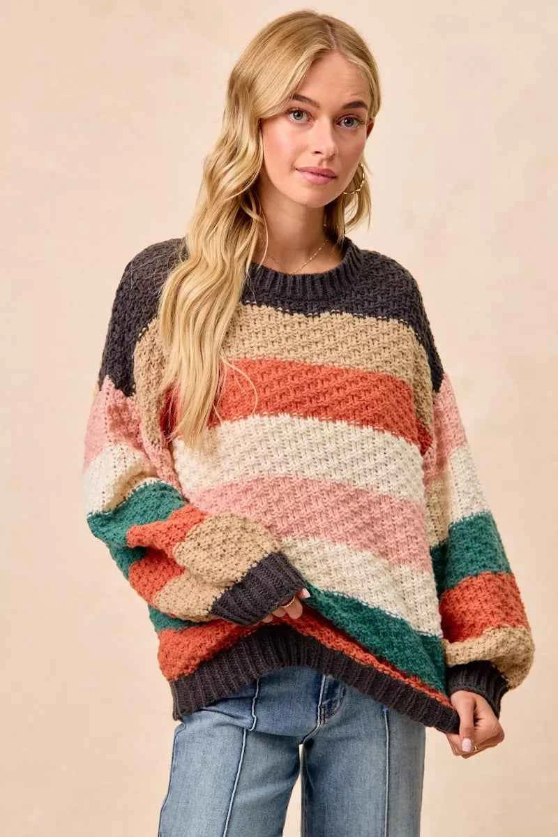 BiBi Stripes Color Block Chunky Sweater 42c3afd5dc0047ec99eaac0c540fb213-Max-Origin