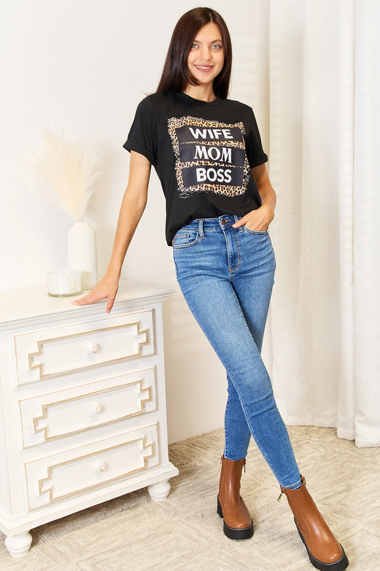 Simply Love WIFE MOM BOSS Leopard Graphic T-Shirt 42c6cdc532834fbfba01fcc617deba7e-Max