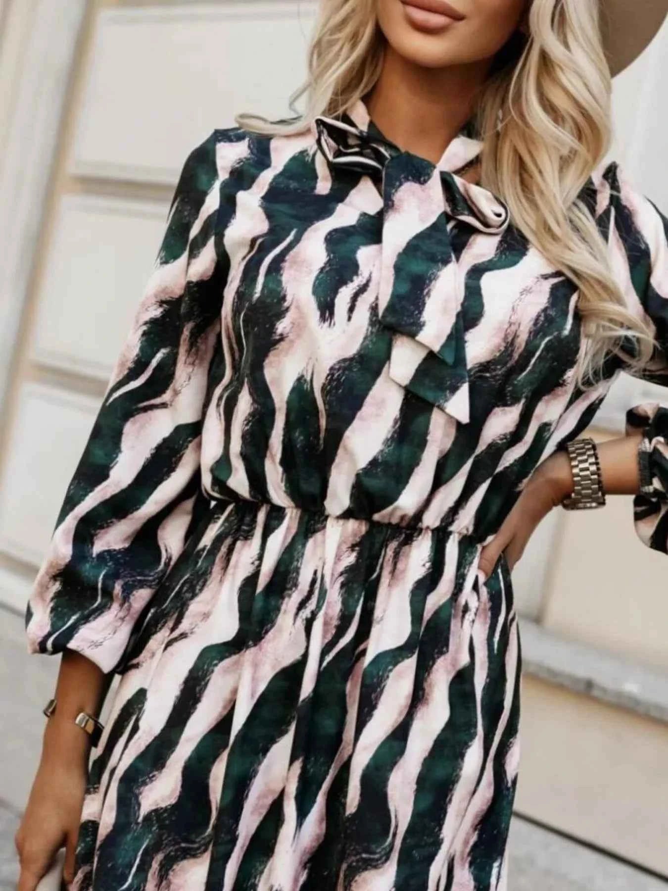 Ruffled Hem Striped Long Sleeve Dress 42d54912-5299-40b2-9077-c282cbea0f48-Max-Origin