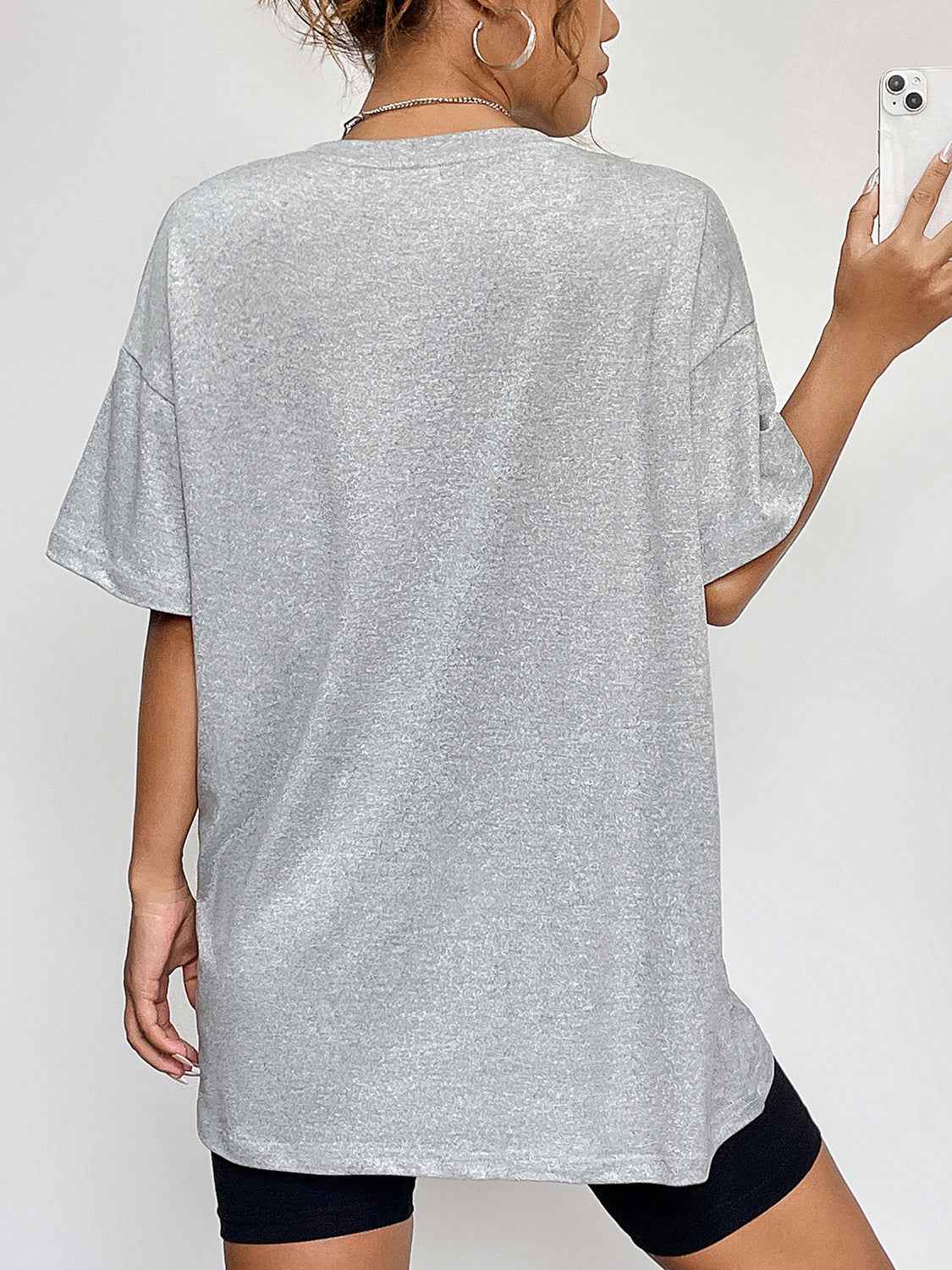 Round Neck Short Sleeve Ghost Graphic T-Shirt 42efd58fd88a4178807ea84f9cead6bb-Max