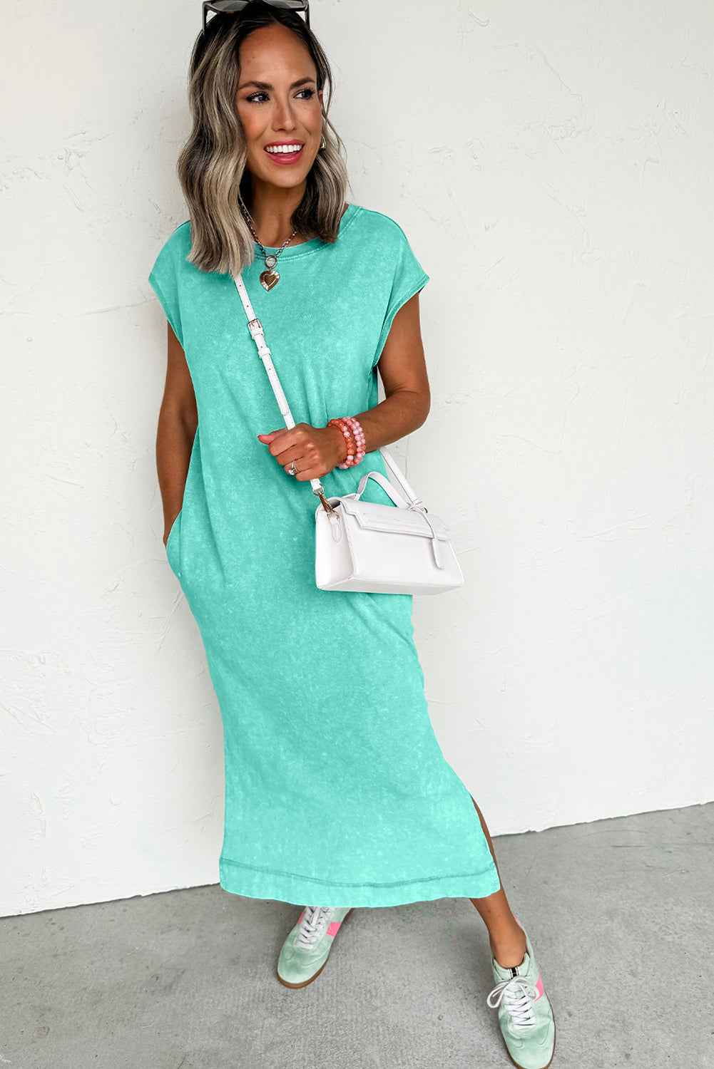 Wisteria Mineral Wash Pocketed T-shirt Dress 42f0d8b68ca469b8