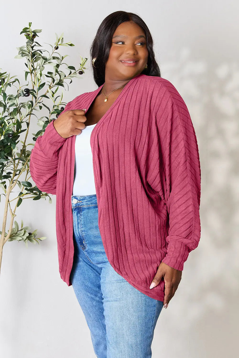 Basic Bae Full Size Ribbed Cocoon Cardigan 42f2ad6d0bd54f348ad04601b1b9b5aa-Max