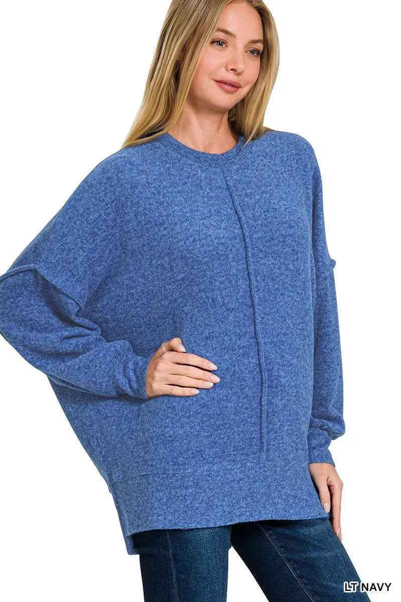 Zenana Brushed Melange Hacci Oversized Sweater 42f8314184ac4aa8acc30bd124a0ac86-Max-Origin