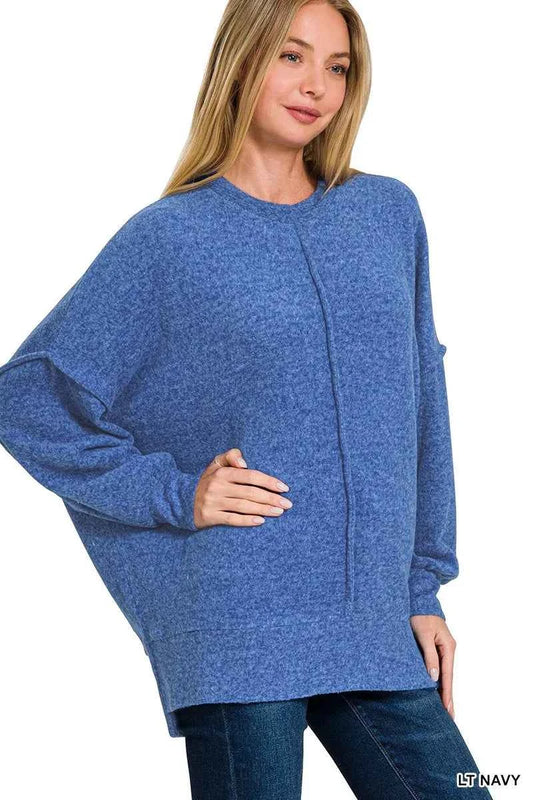 Zenana Brushed Melange Hacci Oversized Sweater 42f8314184ac4aa8acc30bd124a0ac86-Max-Origin