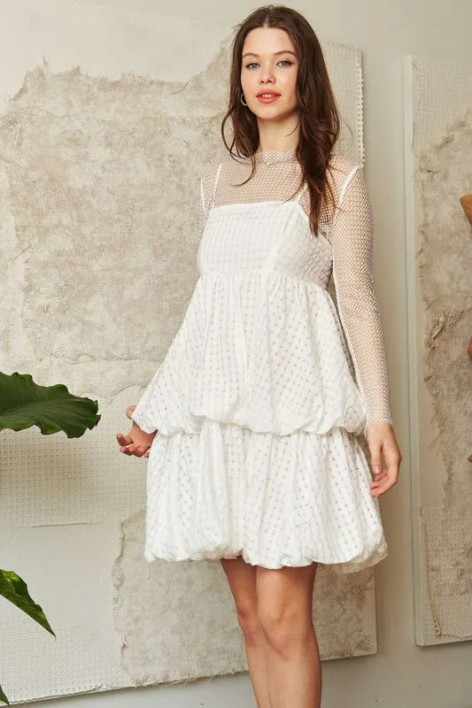 Checker Print Side Pockets Textured Mini Dress 4306c57f57db411a9e3c490f9fb54819-Max-Origin