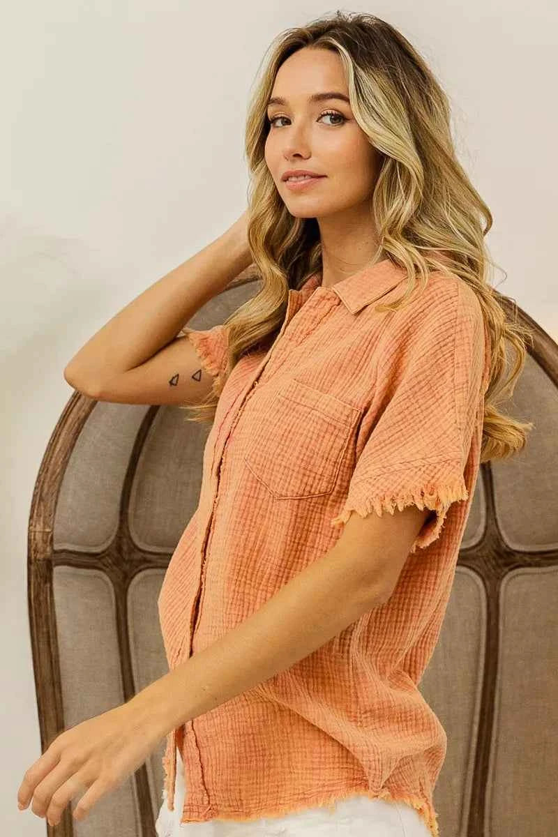 BiBi Mineral Washed Buttoned Up Shirt Top 430ac250e5e542e19e90537a37ad5265-Max-Origin