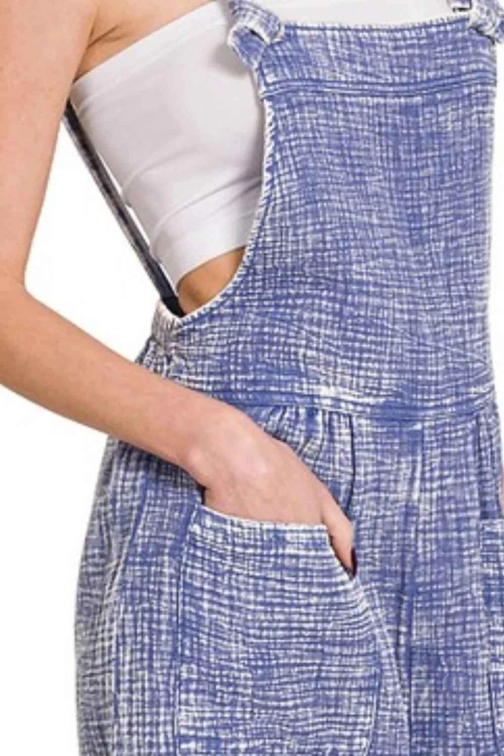 Zenana Woven Double Gauze Acid Washed Romper 4328ea0a-dafd-4a43-b0e7-902029ae3ee7-Max-Origin