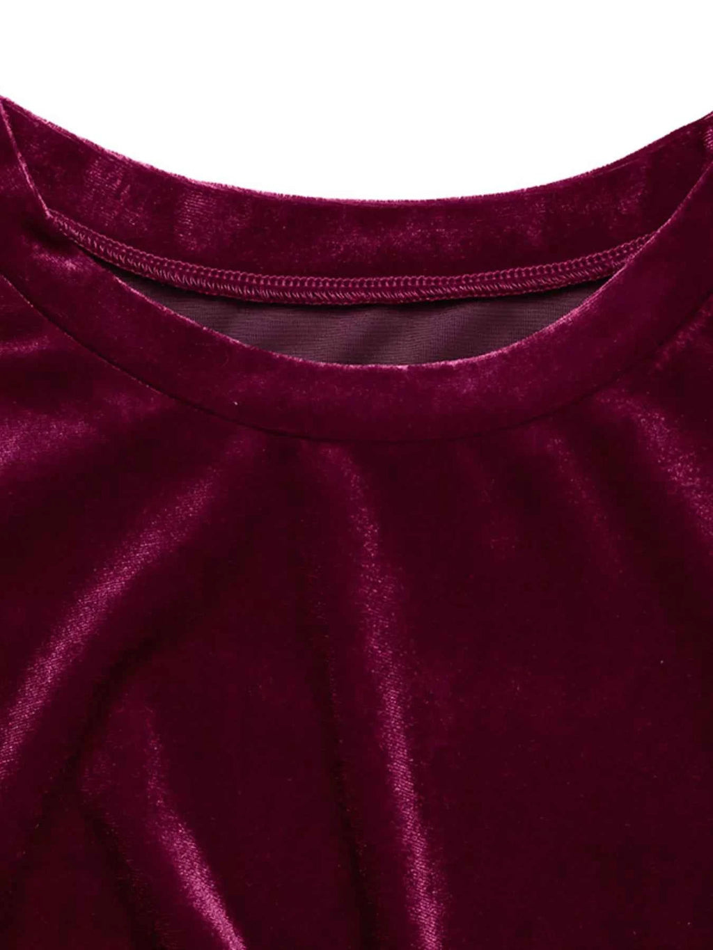Velvet Slit Round Neck Long Sleeve Dress with Side Tie Detail 432b7324f8fd4a3b8333fea5e57be734-Max-Origin