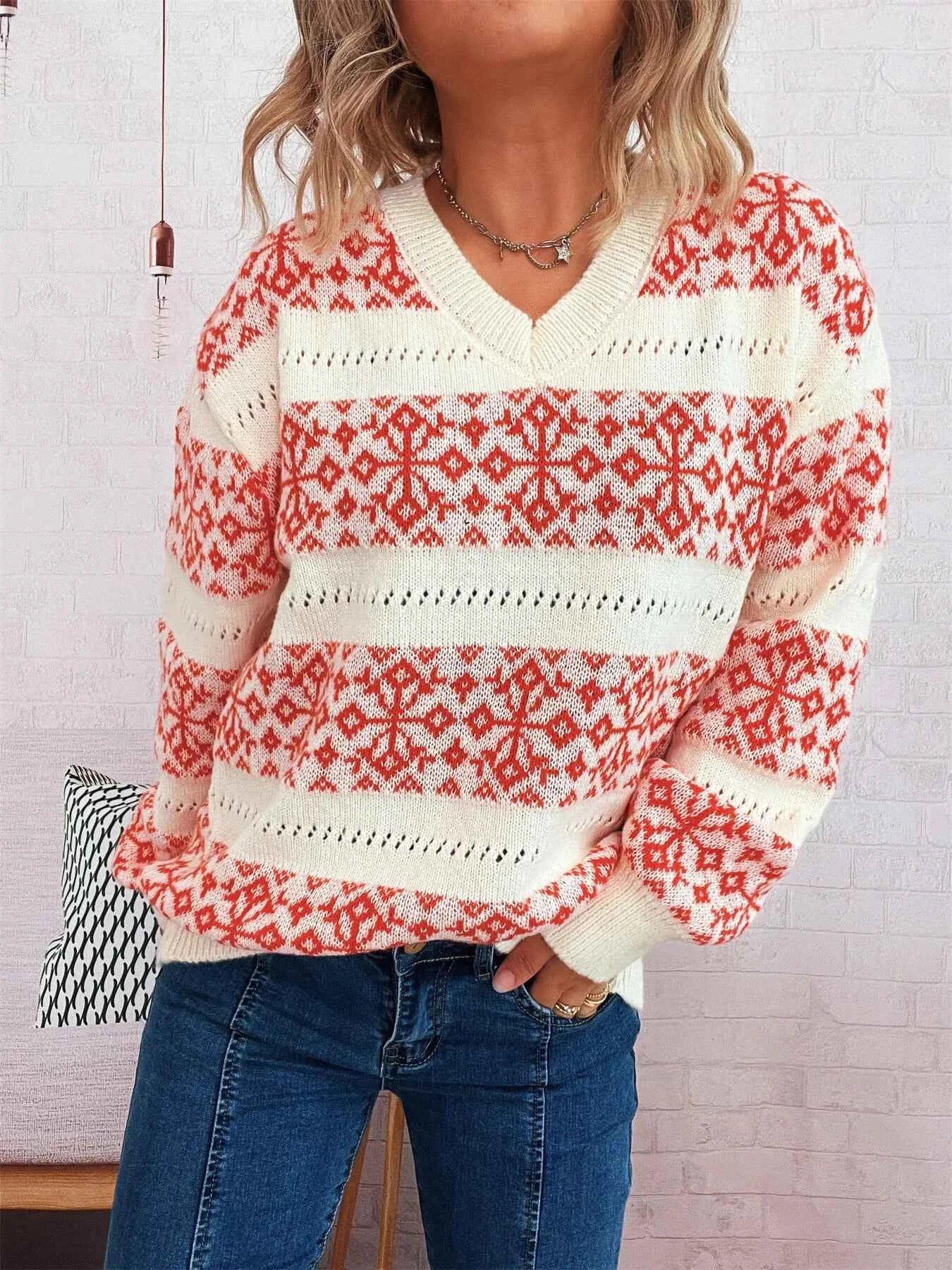 Contrast Ribbed hem Long Sleeve Sweater 432bb849d25447ef908e85cf71771ba3-Max-Origin