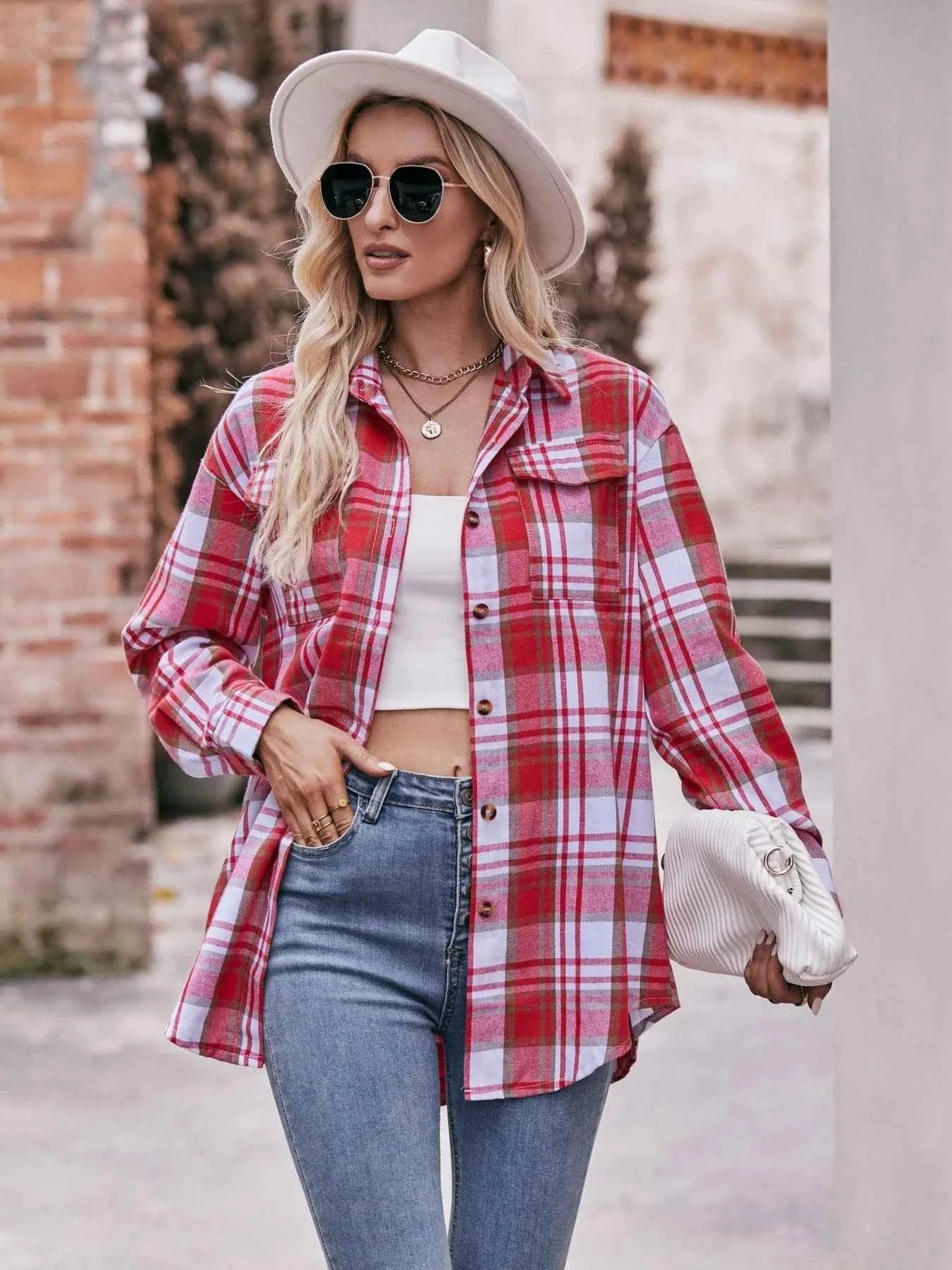 Plaid Button-Down Long Sleeve Shirt 4334029b2900457796df23bbf4ef6515-Max-Origin