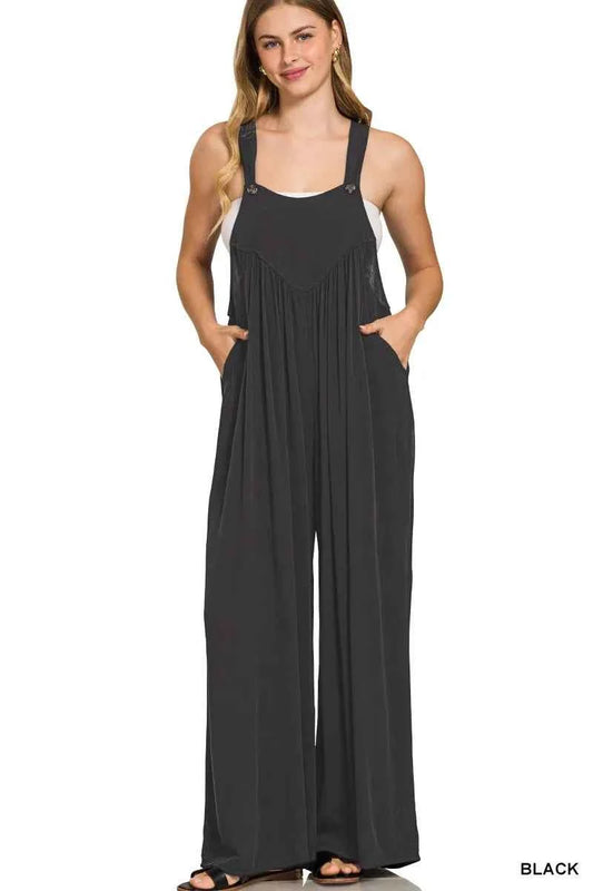 Zenana Woven Rayon Crepe Wide Leg Overalls BLACK 4338b21d0cd04c078ac6c6297a87b0d2-Max-Origin