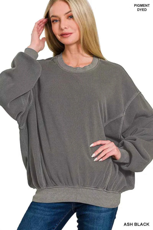 Soft Fleece Pigment Dye Pullover ASH BLACK 434eb5f2-3cf1-4c73-bd4f-1cb5b4e46a3a-Max-Origin