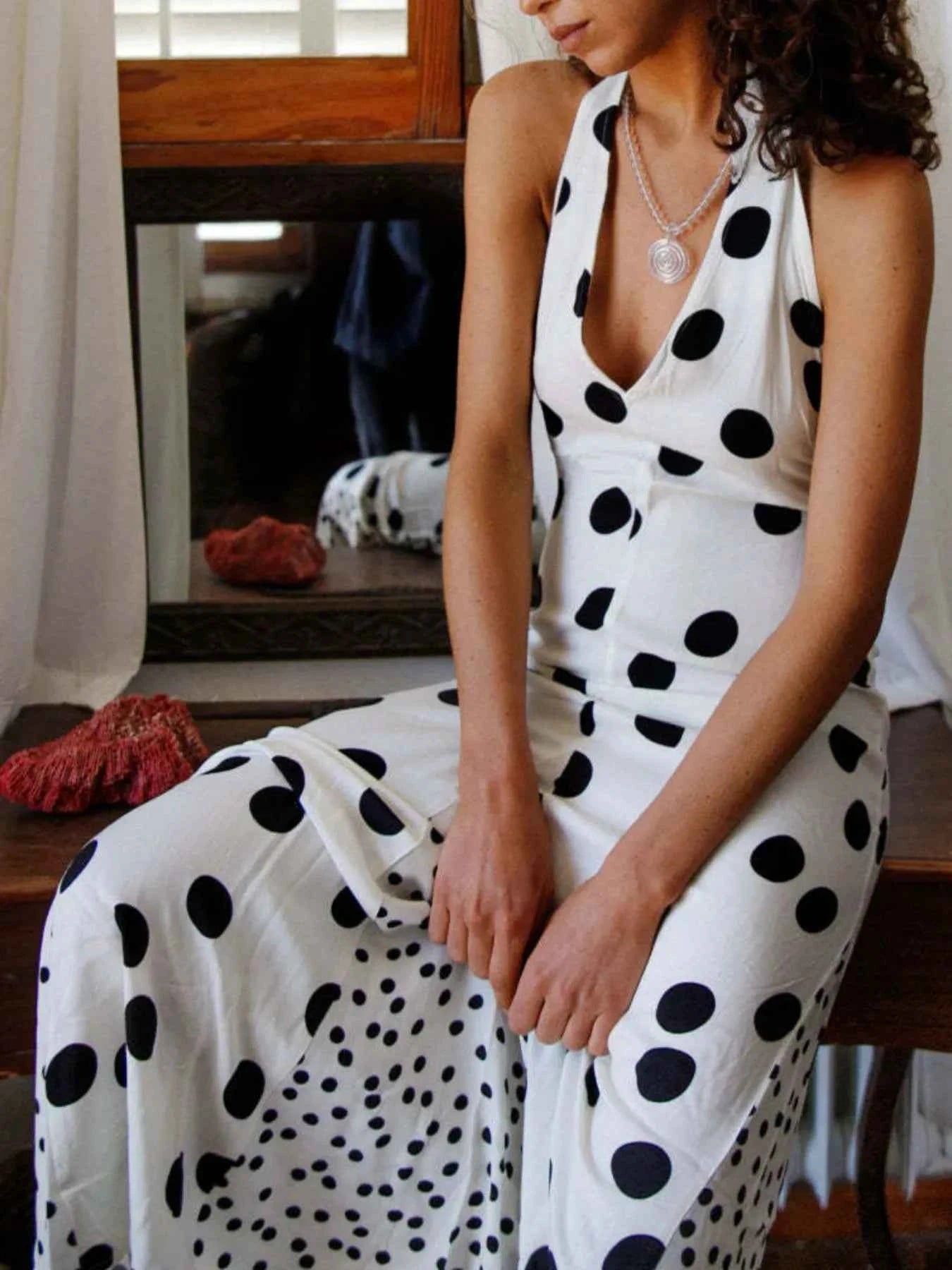 Backless Halter Neck Polka Dot Maxi Dress 435ae35d-aef5-4619-be09-43673e3f75d5-Max-Origin