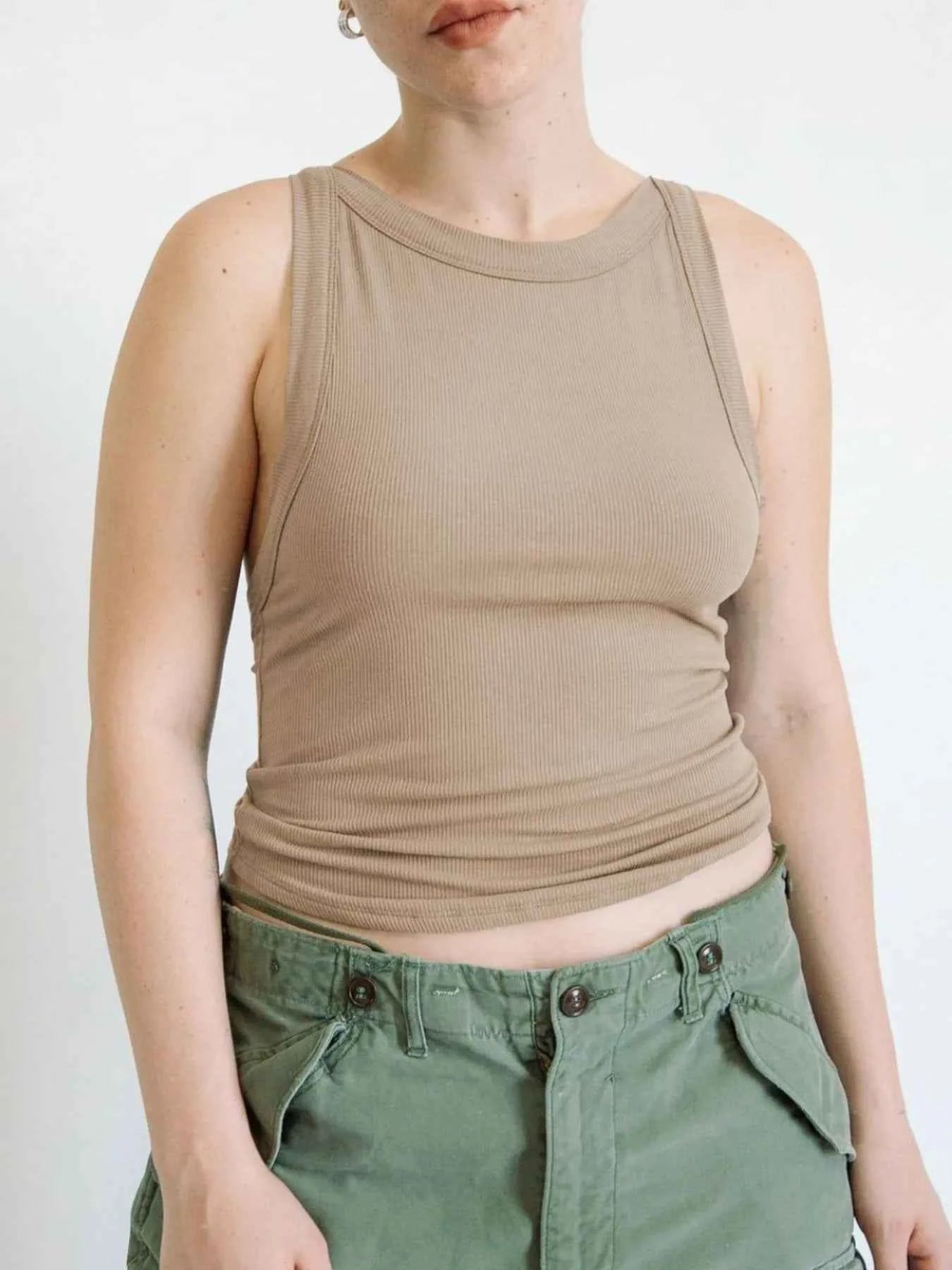 Asymmetrical Back Ribbed Crop Tank Top 4367947e-2e61-4137-8844-2aef78b6543d-Max-Origin