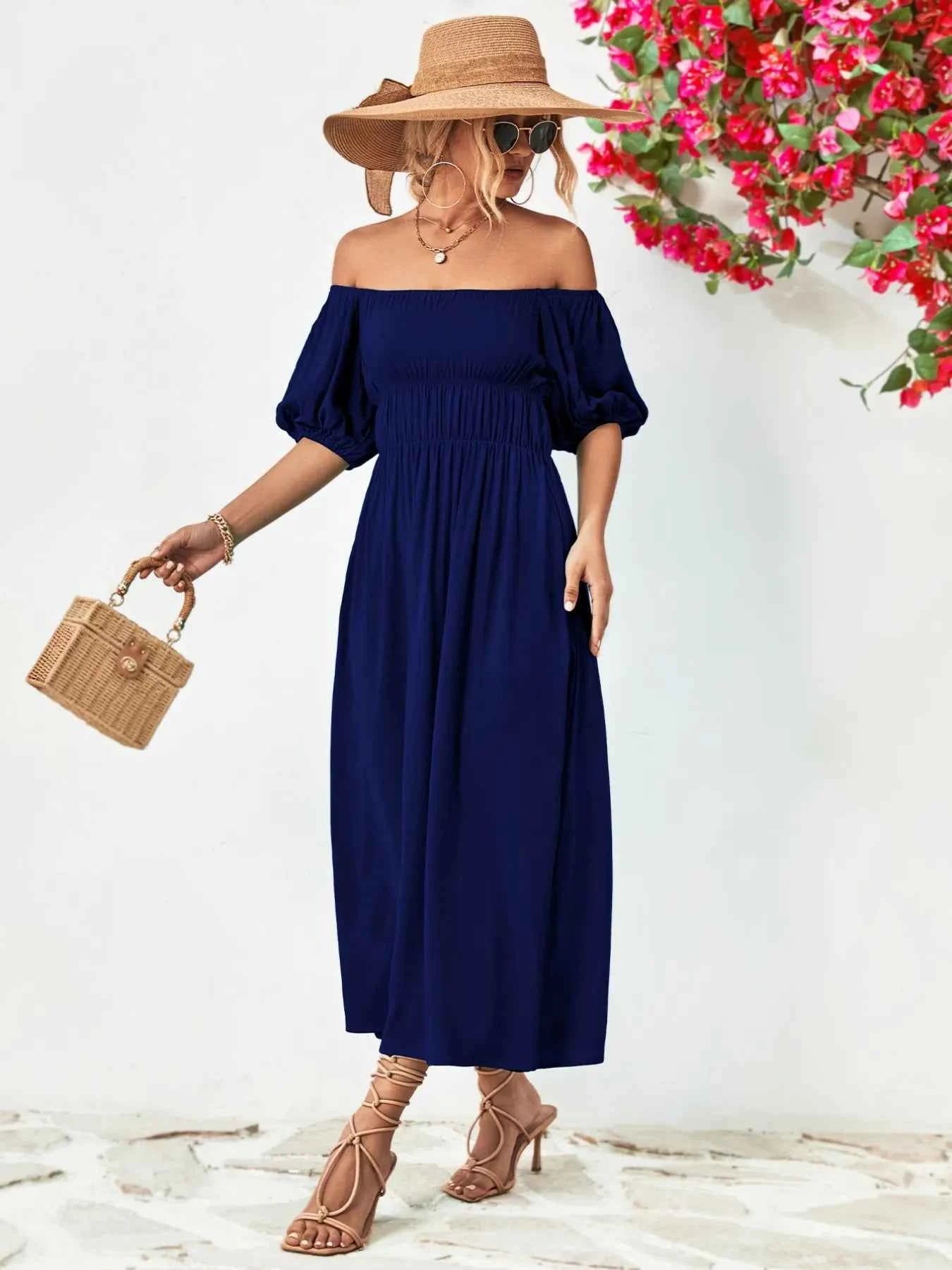 Off-Shoulder Puff Sleeve Smocked Maxi Dress 4378d1f7-9935-4c26-a886-cbc407b02006-Max-Origin