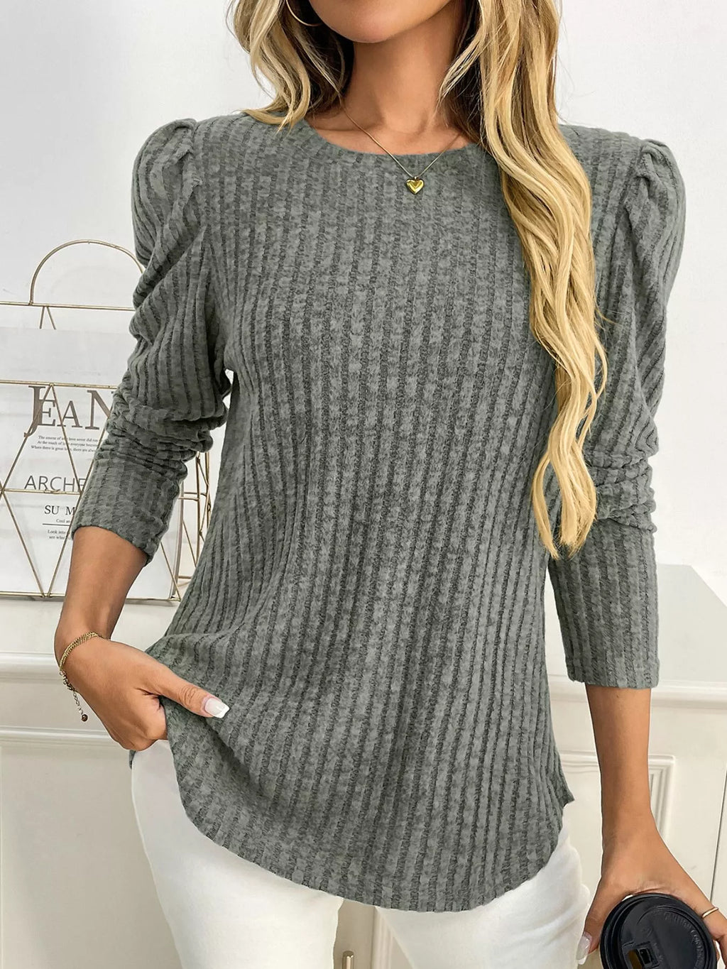 Round Neck Puff Sleeve T-Shirt 4382abd1-e90d-450c-bd18-d2bb7e2c3ea0-Max-Origin