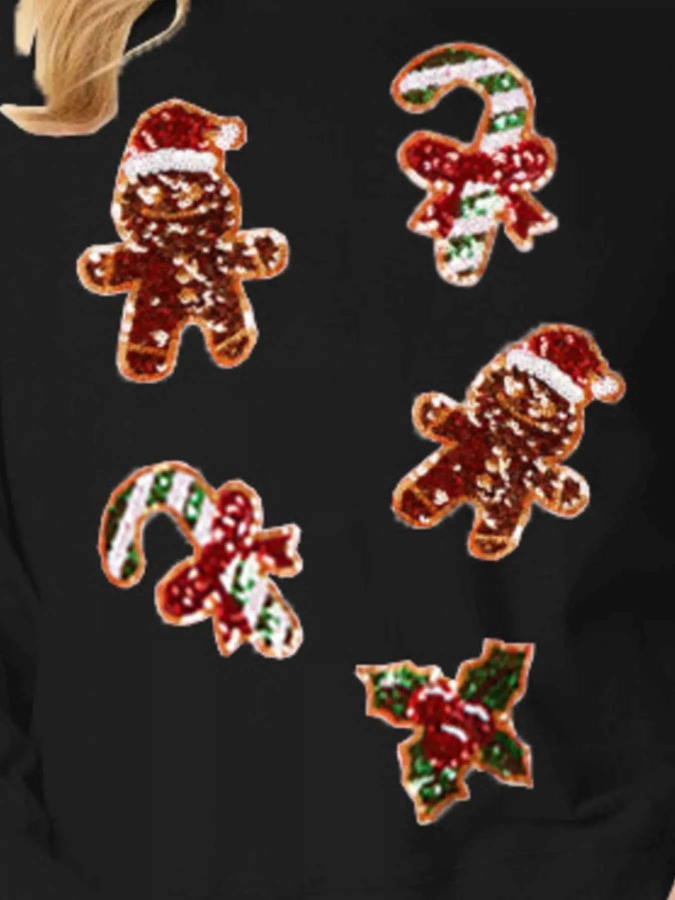 Christmas Holiday Sequined Gingerbread Sweatshirt 438360cc-60ca-4904-97a4-4a40353e5a2f-Max-Origin