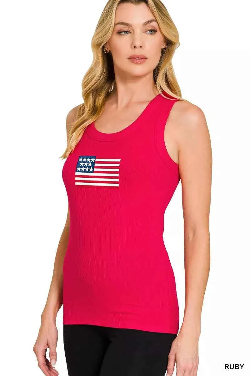 Zenana Ribbed American Flag Scoop Neck Tank Top 4389aa42369b42fd8b80410fb2130aba-Max-Origin
