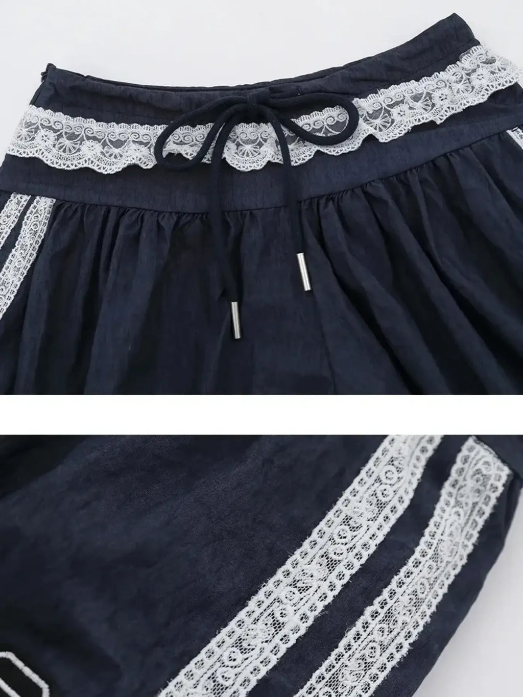 Lace Trim Shorts with Drawstring 438c5cc34f984635ae93a90905c3c5bd-Max-Origin