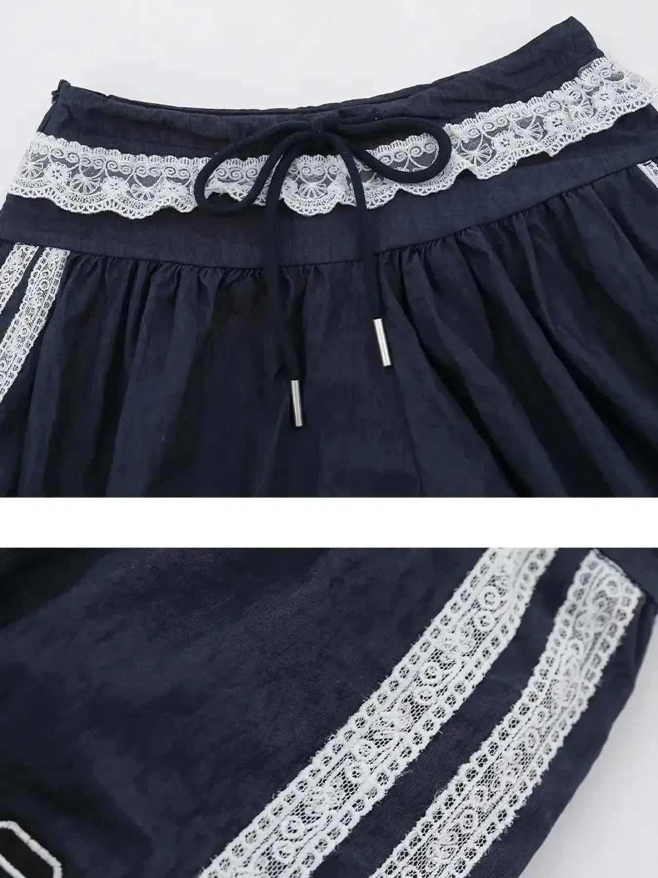 Lace Trim Shorts with Drawstring 438c5cc34f984635ae93a90905c3c5bd-Max-Origin